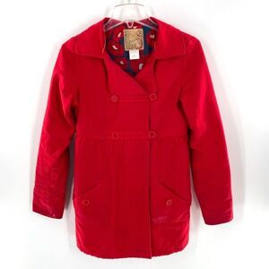Billabong‎ Red Cotton Blend Double Breasted Jacket Women's Size S Coat